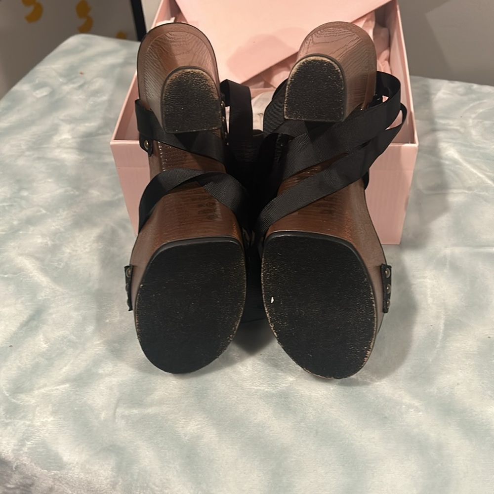 Just fab used platform black sandals size 10 - Picture 2 of 2